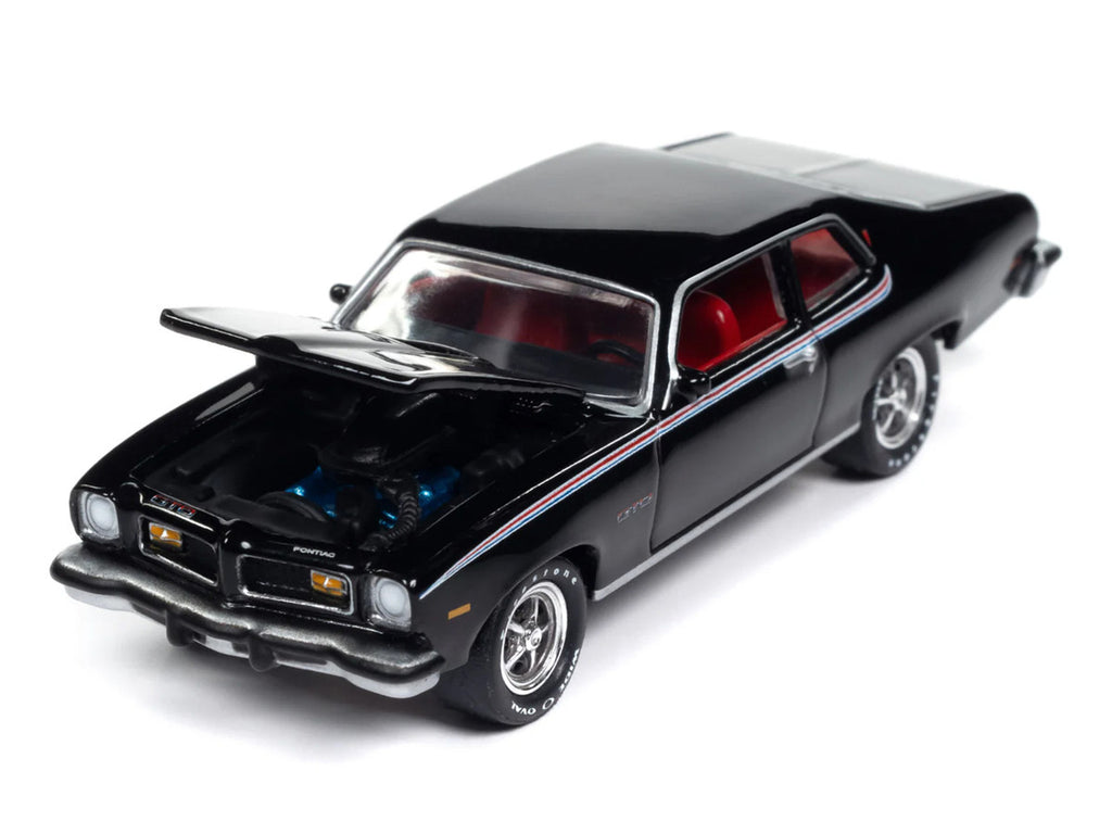 1974 Pontiac GTO Starlight Black with Red Interior "Muscle Cars USA" Series 1/64 Diecast Model Car by Johnny Lightning-0