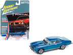 1974 Pontiac GTO Regatta Blue Metallic with White Interior "Muscle Cars USA" Series 1/64 Diecast Model Car by Johnny Lightning-2