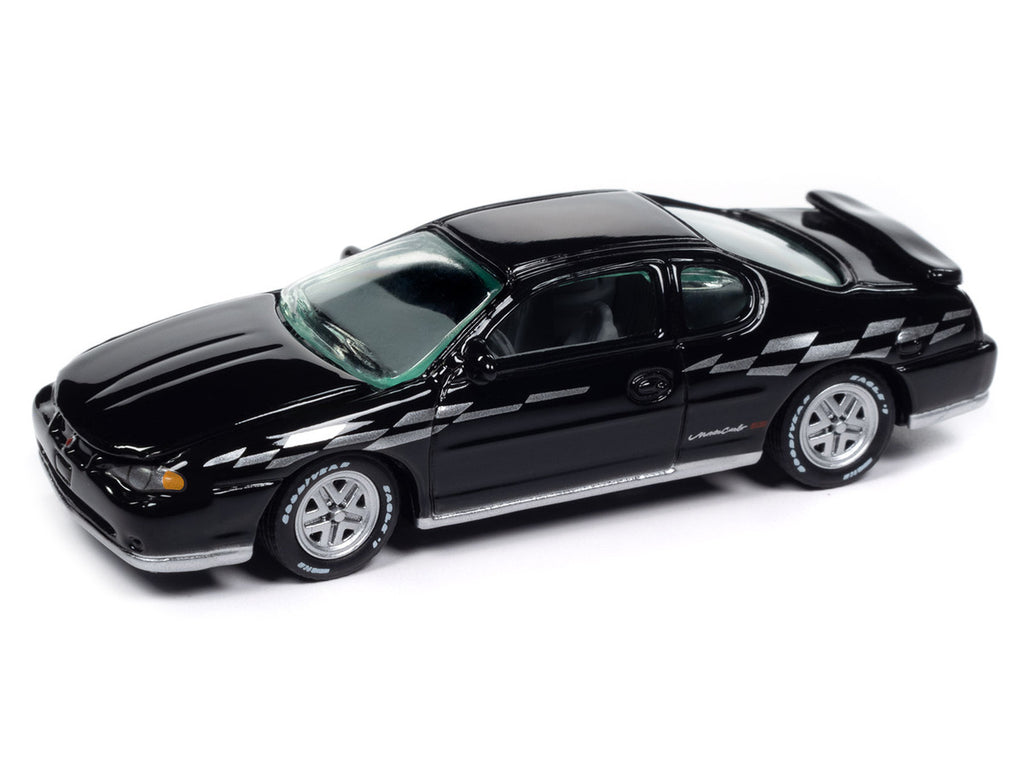 2001 Chevrolet Monte Carlo SS Black with Silver Graphics "Classic Gold Collection" 1/64 Diecast Model Car by Johnny Lightning-1
