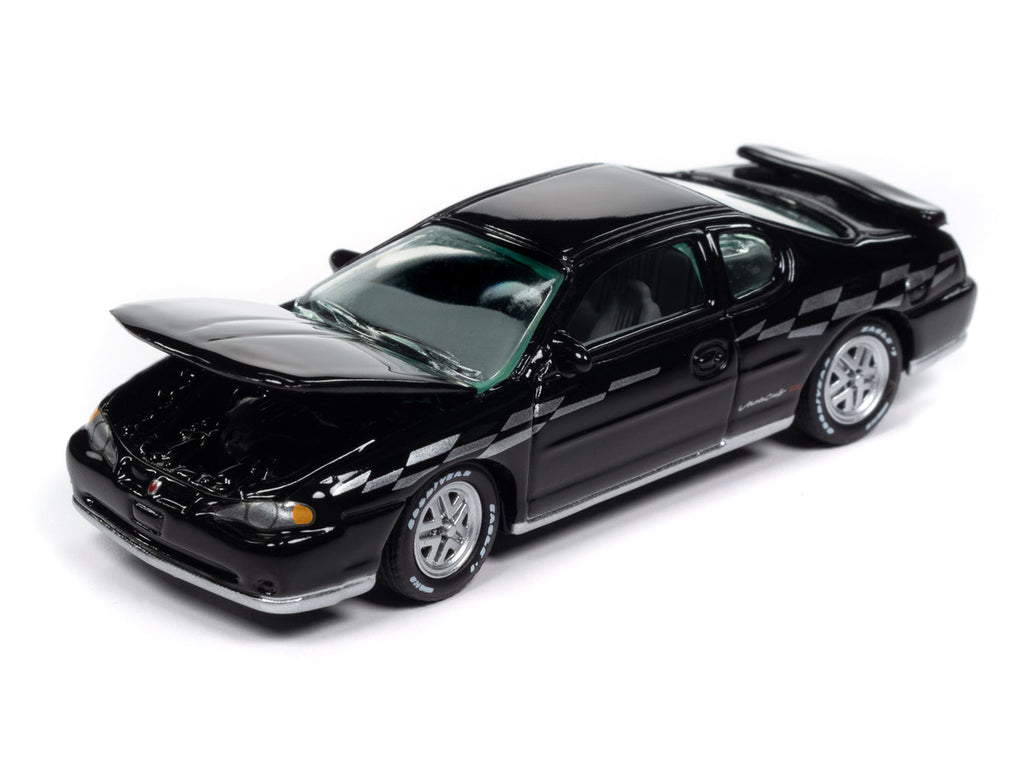 2001 Chevrolet Monte Carlo SS Black with Silver Graphics "Classic Gold Collection" 1/64 Diecast Model Car by Johnny Lightning-2