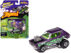 1971 AMC Gremlin Passion Purple Metallic with Green Flames and Interior "Zingers!" Series 1/64 Diecast Model Car by Johnny Lightning-2