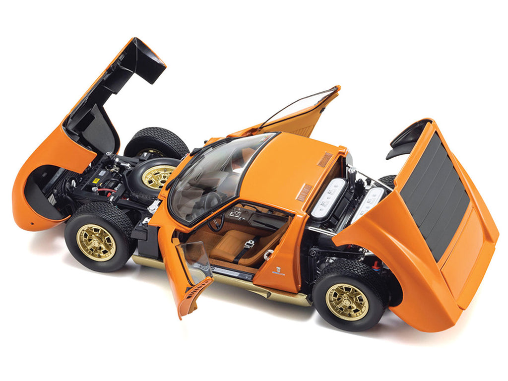 Lamborghini Miura P 400 Orange 1/18 Diecast Model Car by Kyosho-2