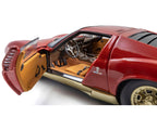 Lamborghini Miura P 400 Red with Gold Accents 1/18 Diecast Model Car by Kyosho