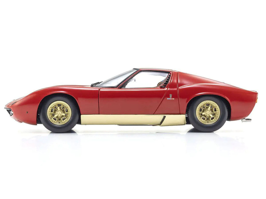 Lamborghini Miura P 400 Red with Gold Accents 1/18 Diecast Model Car by Kyosho-0