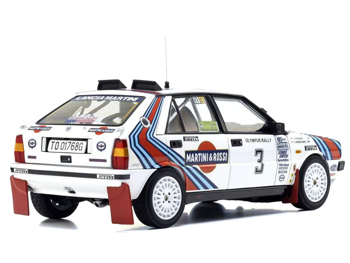 Lancia Delta HF 4WD #3 Juha Kankkunen - Juha Piironen "Martini Racing" Winner "Olympus Rally" (1987) 1/18 Diecast Model Car by Kyosho-2