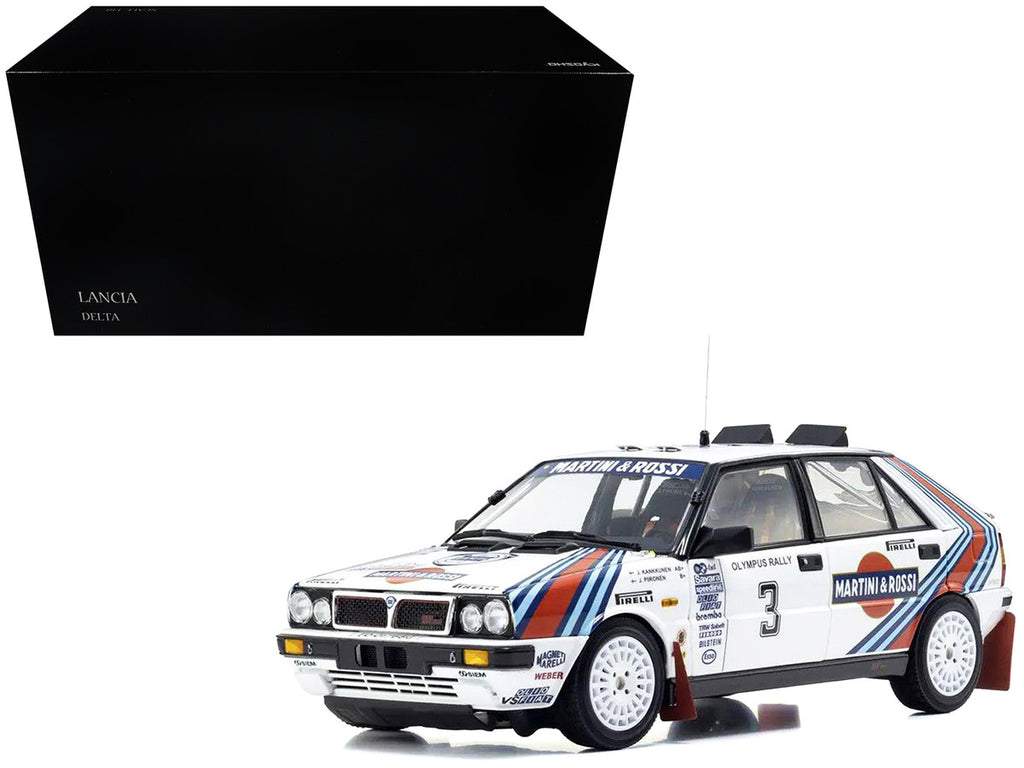 Lancia Delta HF 4WD #3 Juha Kankkunen - Juha Piironen "Martini Racing" Winner "Olympus Rally" (1987) 1/18 Diecast Model Car by Kyosho-4