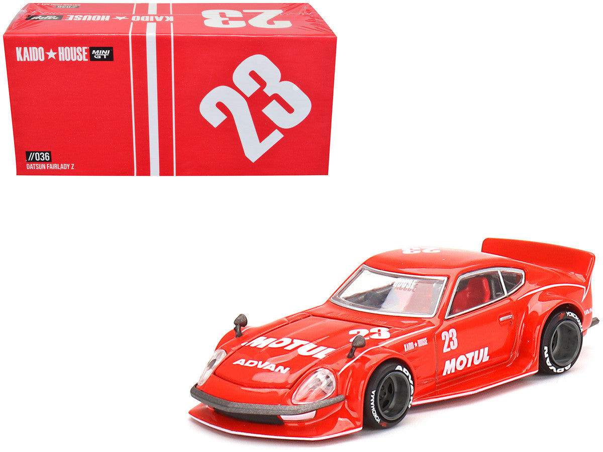 Datsun Fairlady Z RHD (Right Hand Drive) #23 Red "Motul V2" (Designed by Jun Imai) "Kaido House" Special 1/64 Diecast Model Car by True Scale Miniatures-0