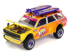Datsun Kaido 510 Wagon 4x4 RHD (Right Hand Drive) "Kaido Islands V1" Yellow to Red Gradient with Surfboards (Designed by Jun Imai) "Kaido House" Special 1/64 Diecast Model Car by Mini GT-1