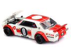 Nissan Skyline 2000GT-R (KPGC10) "Kaido Works V2" RHD (Right Hand Drive) White with Red Stripes (Designed by Jun Imai) "Kaido House" Special 1/64 Diecast Model Car by Mini GT-3