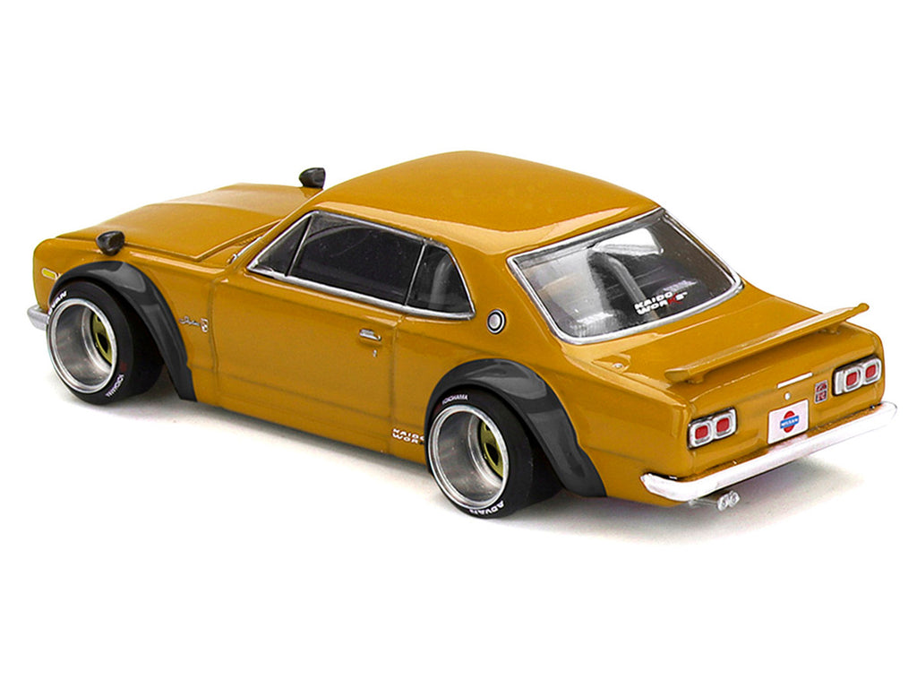Nissan Skyline 2000GT-R (KPGC10) RHD (Right Hand Drive) "Kaido Street V2" Yellow (Designed by Jun Imai) "Kaido House" Special 1/64 Diecast Model Car by Mini GT-1