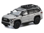 Toyota Sequoia TRD PRO Silver Metallic with Roof Rack 1/64 Diecast Model Car by GCD-1