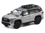 Toyota Sequoia TRD PRO Silver Metallic with Roof Rack 1/64 Diecast Model Car by GCD