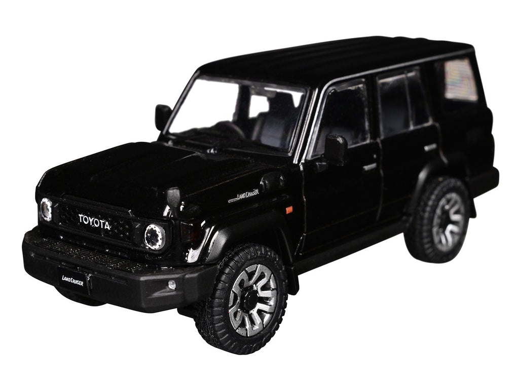 Toyota Land Cruiser (J76) RHD (Right Hand Drive) Black 1/64 Diecast Model Car by GCD-1