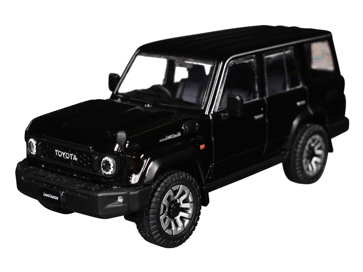 Toyota Land Cruiser (J76) RHD (Right Hand Drive) Black 1/64 Diecast Model Car by GCD-1
