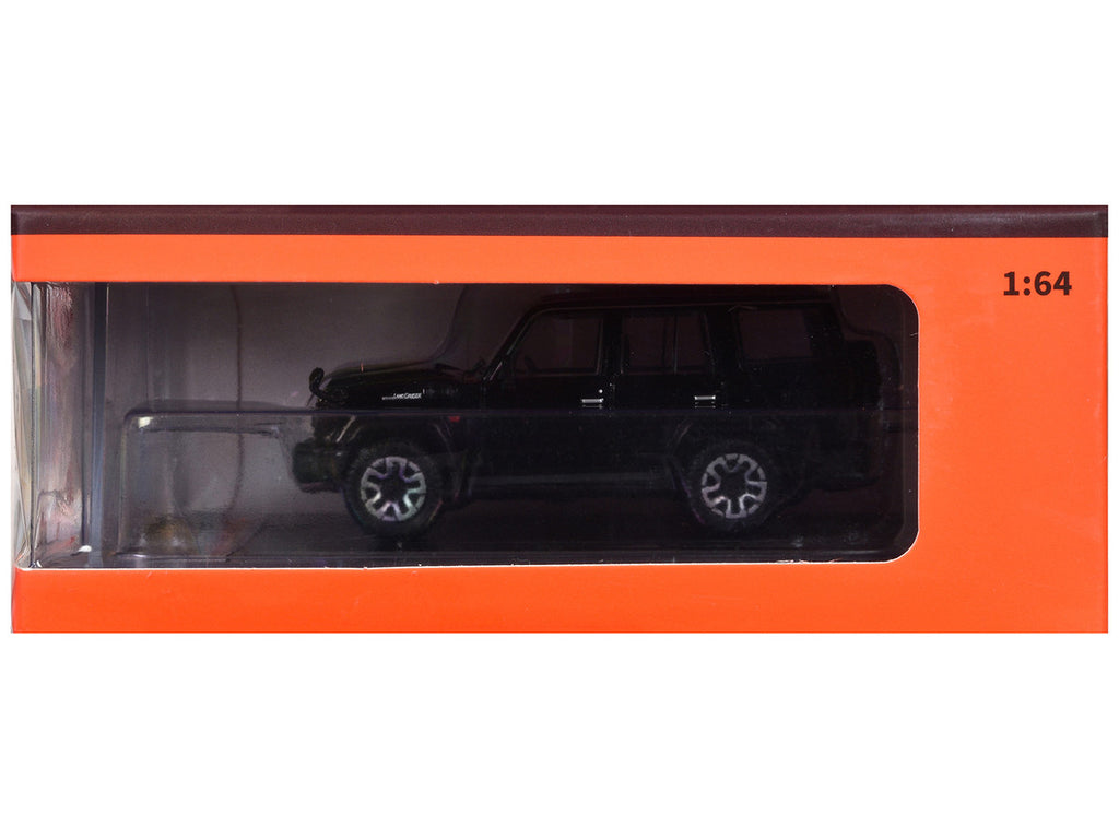 Toyota Land Cruiser (J76) RHD (Right Hand Drive) Black 1/64 Diecast Model Car by GCD-2