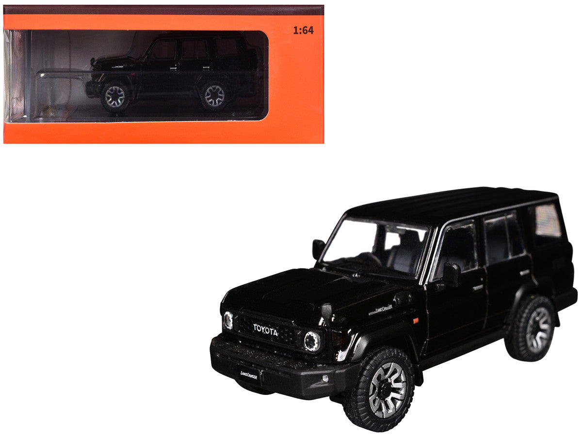 Toyota Land Cruiser (J76) RHD (Right Hand Drive) Black 1/64 Diecast Model Car by GCD-0