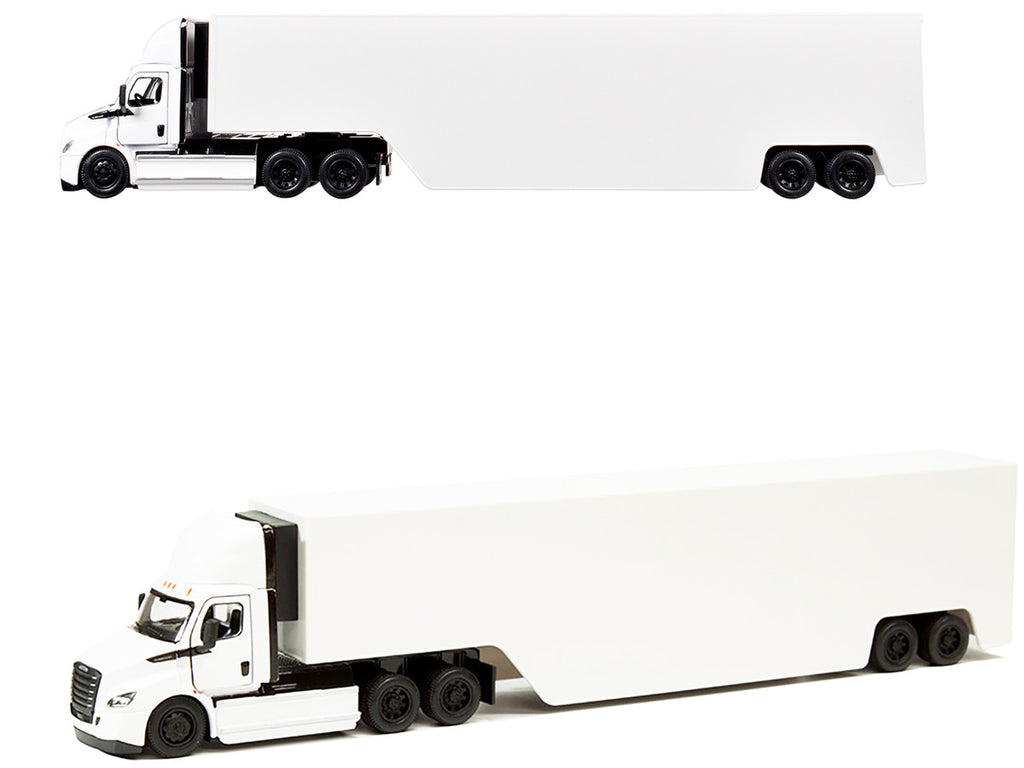Freightliner eCascadia Truck with Container Trailer White 1/62 Diecast Model Car by Kinsmart-0
