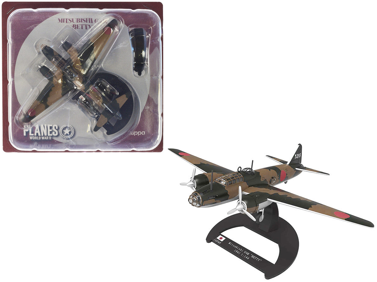 Mitsubishi G4M Bomber Aircraft "Betty Takao Kokutai Philippines" Imperial Japanese Navy (1941) "Planes of World War II" Series 1/144 Diecast Model Airplane by Luppa-0