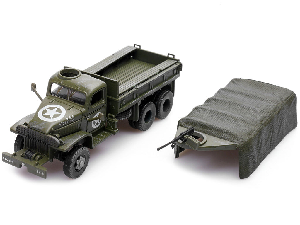 GMC CCKW 353 Truck With Mounted Gun Olive Drab "4734511-S" US Army World War II 1/72 Diecast Model by Legion-1