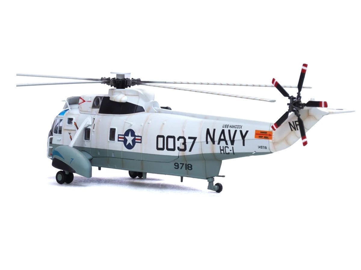 Sikorsky SH-3G Sea King Helicopter "149718-NF 0037 Helicopter Combat Support Squadron 1 (HC-1) Fleet Angels USS Hancock (CVA-19)" (1970s) United States Navy 1/72 Diecast Model by Legion-1