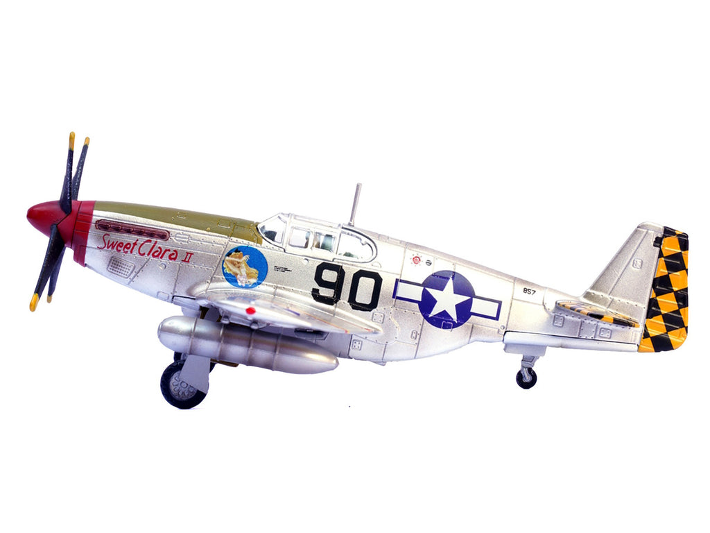 North American P-51B Mustang Aircraft "Sweet Clara II 319th Fighter Squadron 325th Fighter Group" (1944) United States Army Air Forces 1/72 Diecast Model Airplane by Legion-0