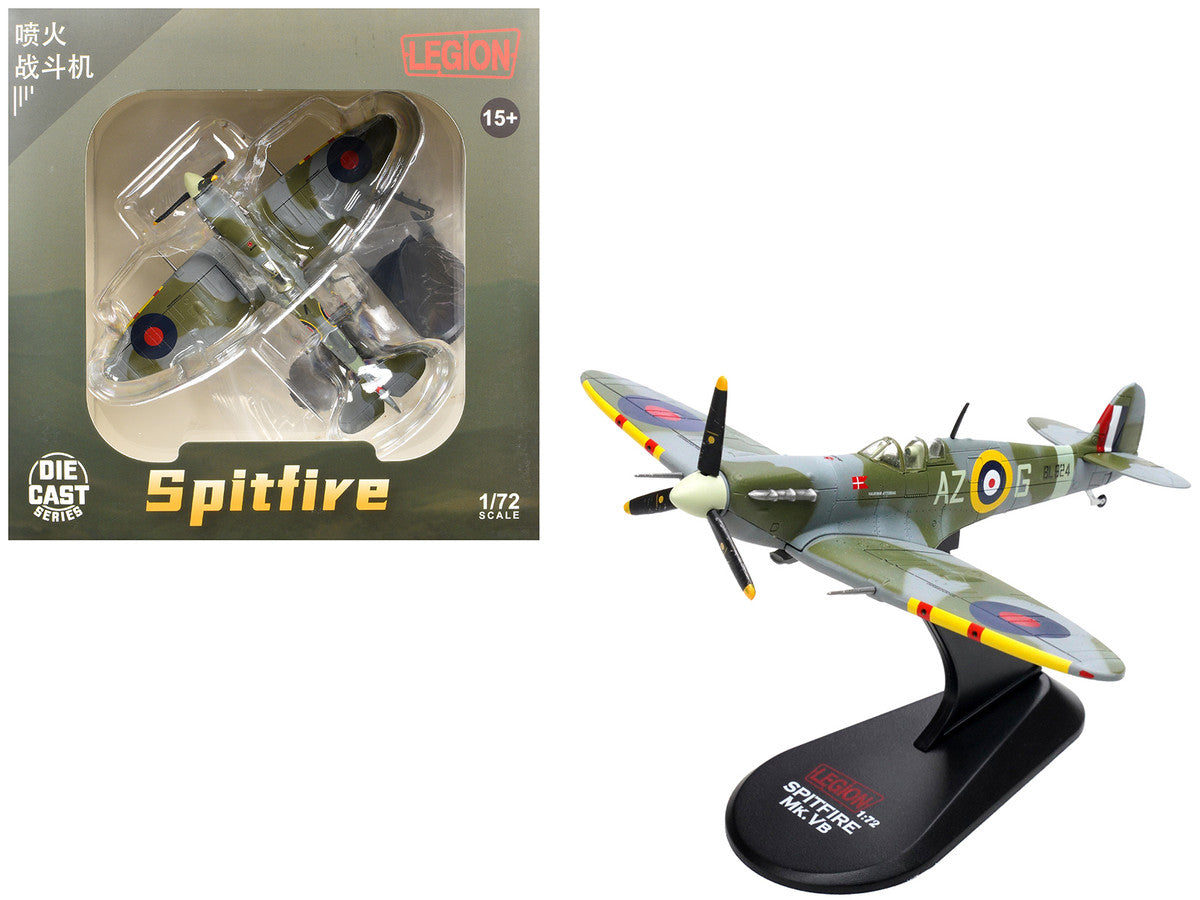 Supermarine Spitfire Mk Vb Fighter Aircraft "BL924 Pilot Officer Aksel Svendsen Danish Presentation Spitfire Valdemar Atterdag No. 234 Madras Presidency Squadron" (1942) Royal Air Force 1/72 Diecast Model by Legion-3