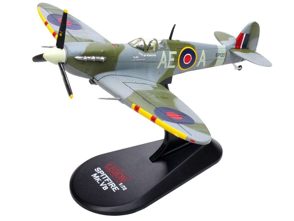Supermarine Spitfire Mk Vb Fighter Aircraft "EP120 Flight Lieutenant James 'Jeff' Northcott No. 402 City of Winnipeg Squadron" (1943-1944) Royal Canadian Air Force 1/72 Diecast Model by Legion-3