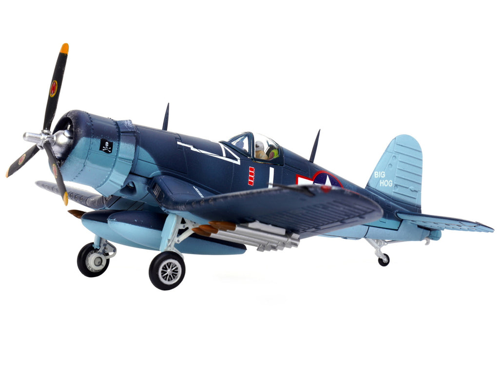 Vought F4U-1A Corsair Fighter Plane "Big Hog" VF-17 "Jolly Rogers" Captain Tommy Blackburn US Navy (1943) 1/72 Diecast Airplane Model by Legion-1