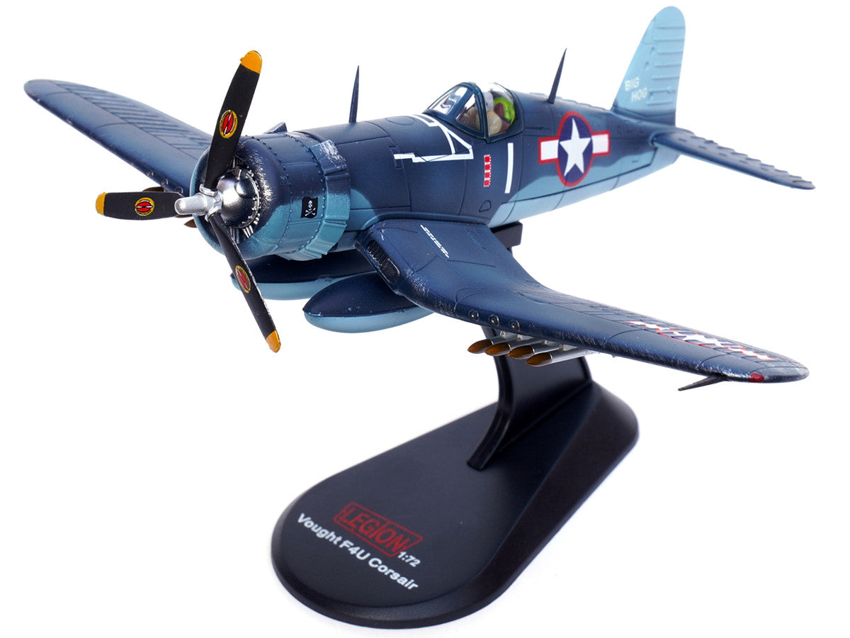 Vought F4U-1A Corsair Fighter Plane "Big Hog" VF-17 "Jolly Rogers" Captain Tommy Blackburn US Navy (1943) 1/72 Diecast Airplane Model by Legion-4