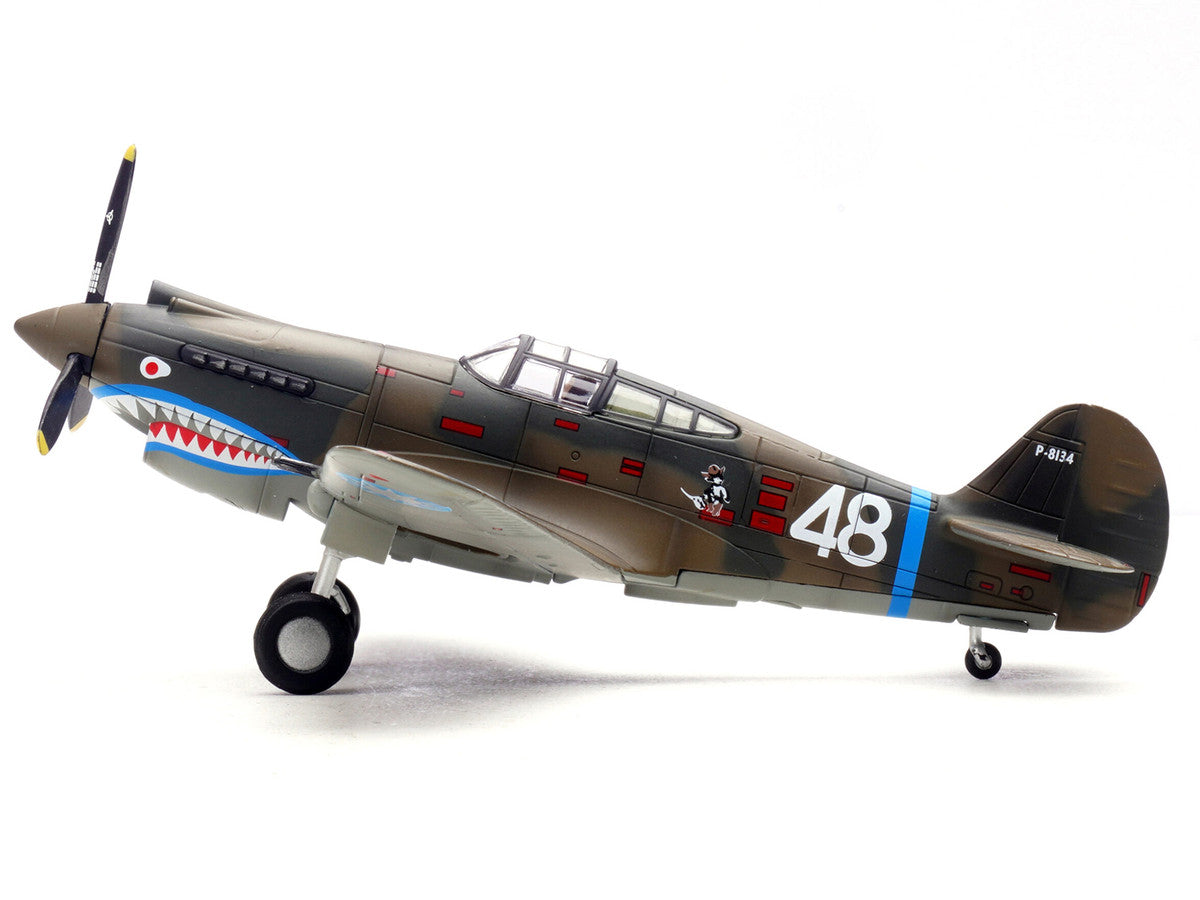 Curtiss P-40B/C Warhawk Fighter Aircraft "White 48 David Lee 'Tex' Hill 2nd Squadron Panda Bears Chinese Air Force Burma" (1942) 1st American Volunteer Group 1/72 Diecast Model Airplane by Legion-3