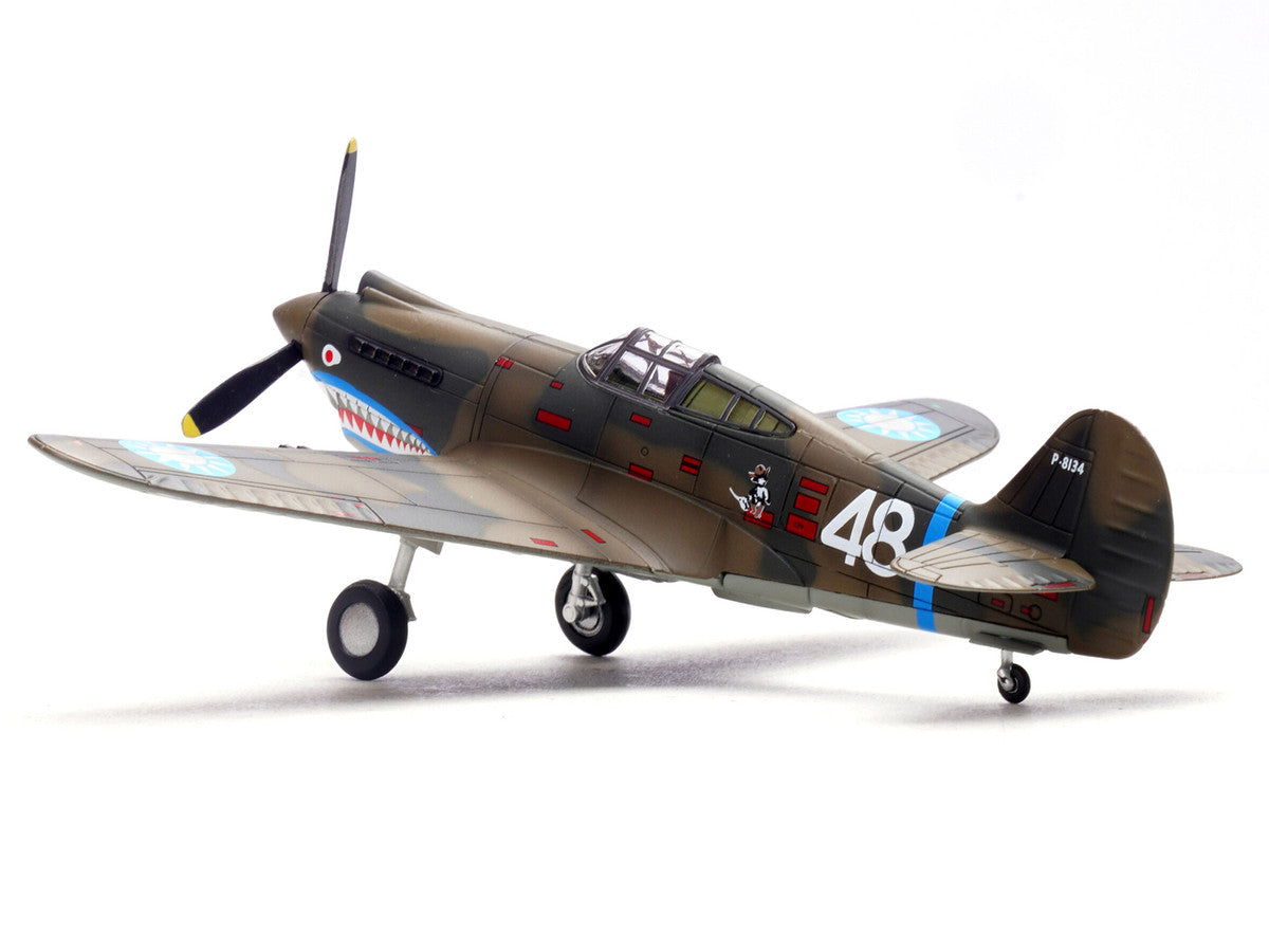 Curtiss P-40B/C Warhawk Fighter Aircraft "White 48 David Lee 'Tex' Hill 2nd Squadron Panda Bears Chinese Air Force Burma" (1942) 1st American Volunteer Group 1/72 Diecast Model Airplane by Legion-1