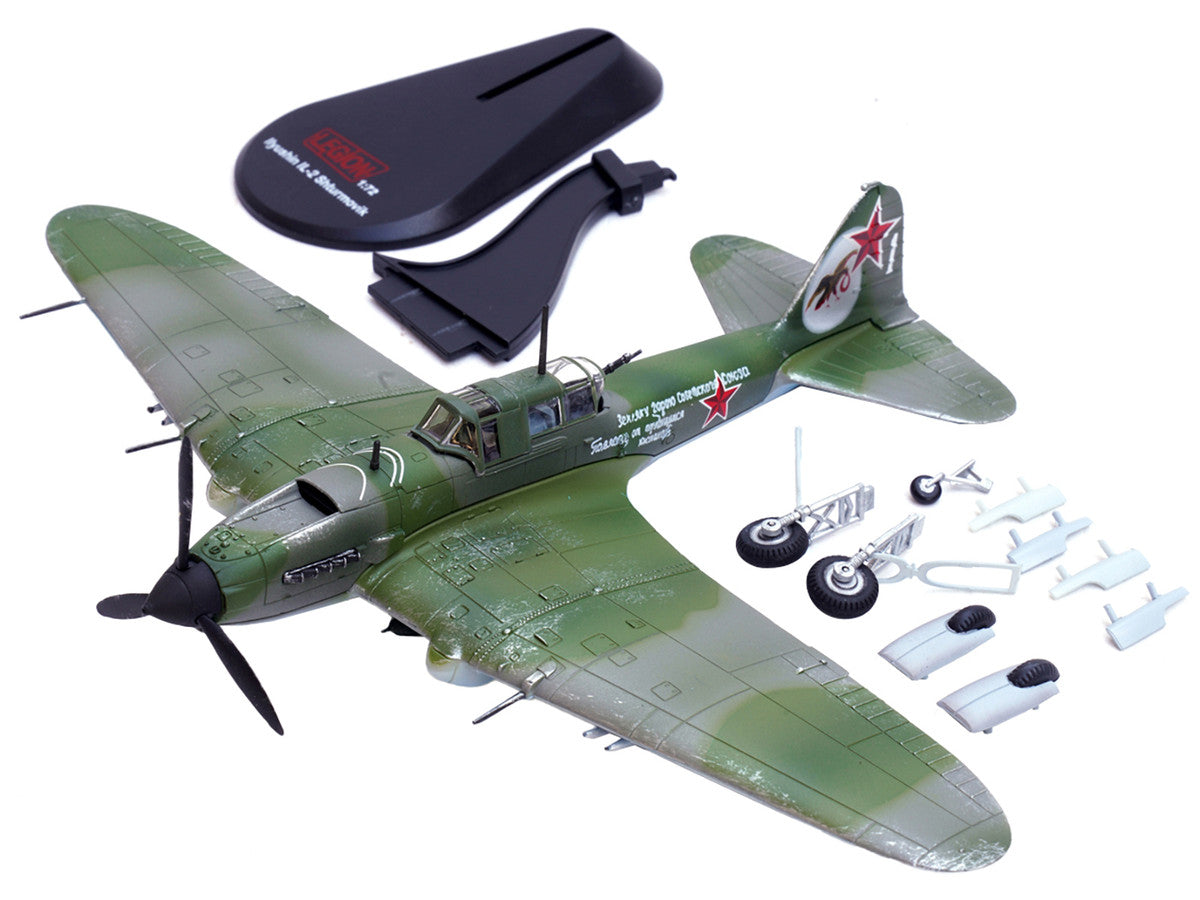 Ilyushin IL-2M3 Sturmovik Aircraft Green Camouflage "Double Hero of the Soviet Union Ivan Pavlov" Soviet Air Force 1/72 Diecast Model Airplane by Legion-4
