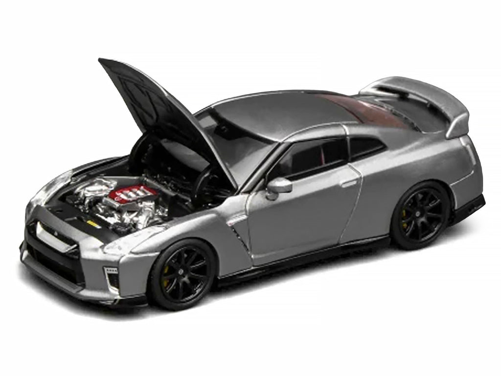 2020 Nissan GT-R (R35) Track Edition Engineered by NISMO RHD (Right Hand Drive) Dark Metal Gray Metallic "Senior 64" Series 1/64 Diecast Model Car by MotorHelix-0