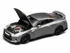 2020 Nissan GT-R (R35) Track Edition Engineered by NISMO RHD (Right Hand Drive) Dark Metal Gray Metallic "Senior 64" Series 1/64 Diecast Model Car by MotorHelix-0