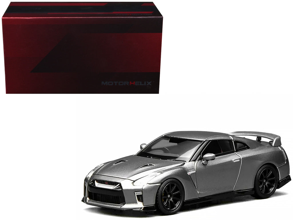 2020 Nissan GT-R (R35) Track Edition Engineered by NISMO RHD (Right Hand Drive) Dark Metal Gray Metallic "Senior 64" Series 1/64 Diecast Model Car by MotorHelix-3