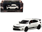 Honda Civic Type R (FL5) RHD (Right Hand Drive) "HKS" White with Black Stripes 1/64 Diecast Model Car by MotorHelix-4