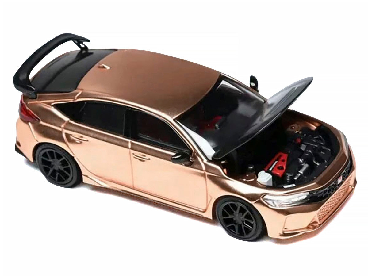 Honda Civic Type R (FL5) RHD (Right Hand Drive) Electroplating Copper Metallic with Carbon Hood "Hong Kong Toycar Salon 2025" "Senior 64" Series Limited Edition to 599 pieces Worldwide 1/64 Diecast Model Car by MotorHelix-2