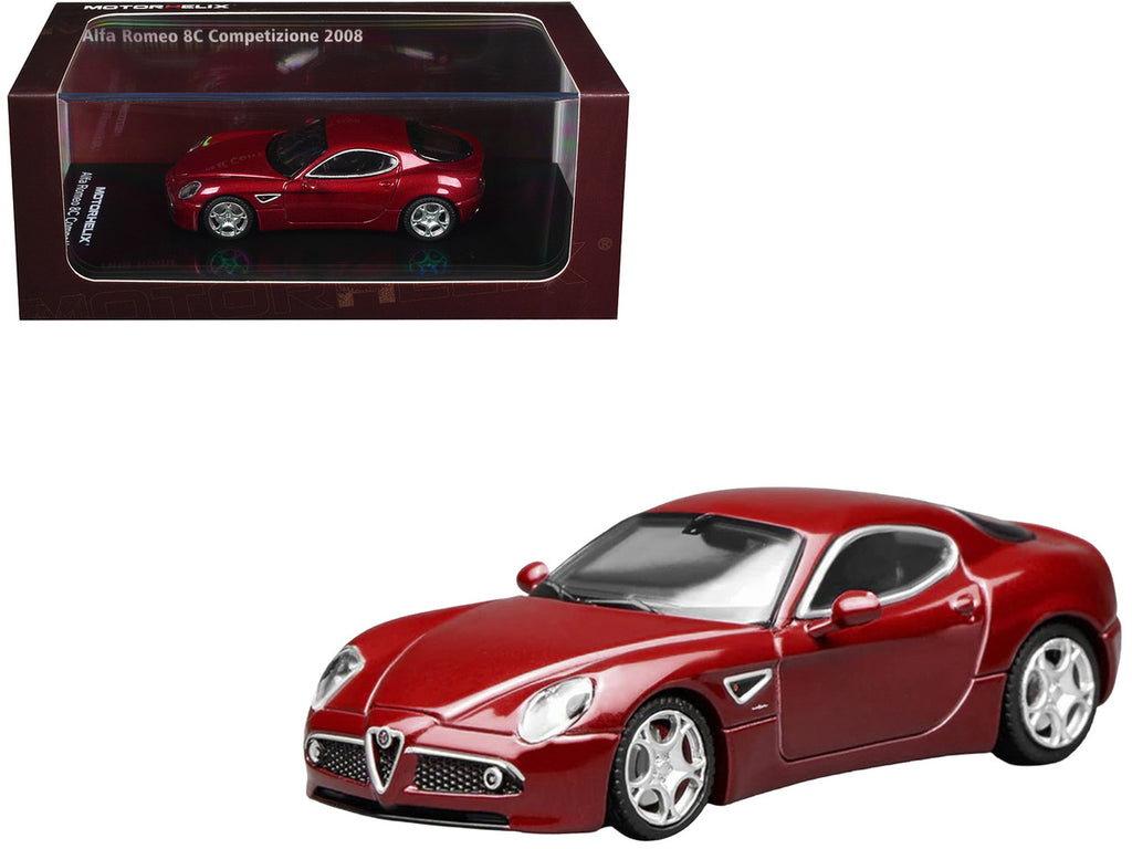 2008 Alfa Romeo 8C Competizione Competition Red Metallic 1/64 Diecast Model Car by MotorHelix-0