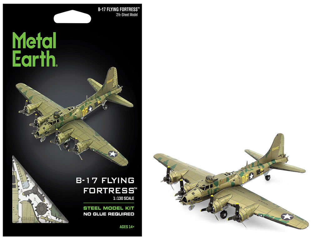 Model Kit Boeing B-17 Flying Fortress Bomber Aircraft "World War II" United States Army Air Forces (Challenging Difficulty) Steel Model by Metal Earth-4