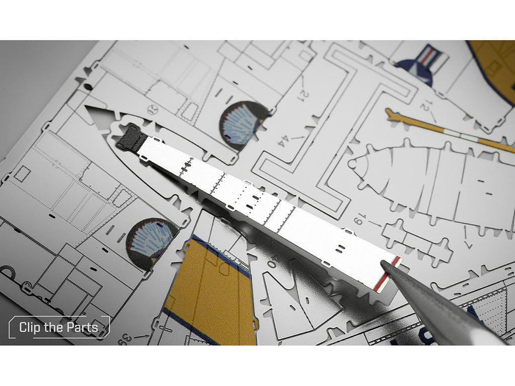 Model Kit North American F-86 Sabre Fighter Aircraft "Jolley Roger" United States Air Force (Moderate Difficulty) Steel Model by Metal Earth-3
