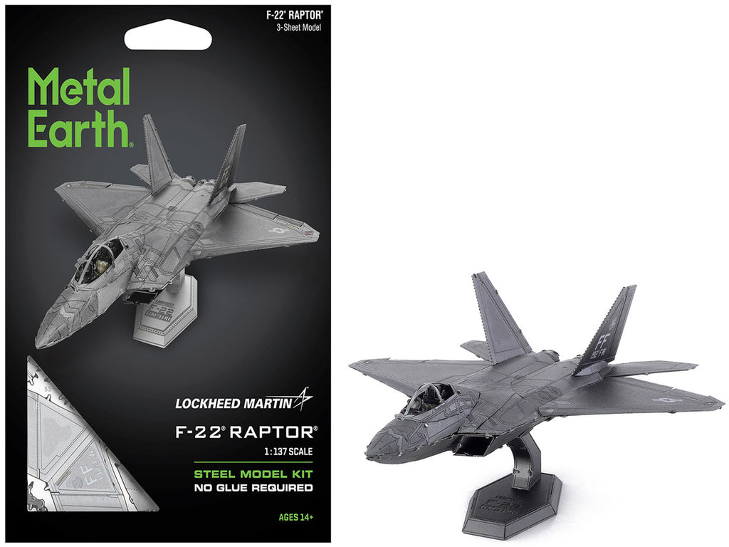 Model Kit Lockheed Martin F-22 Raptor Stealth Aircraft "United States Air Force" (Moderate Difficulty) Steel Model by Metal Earth-4