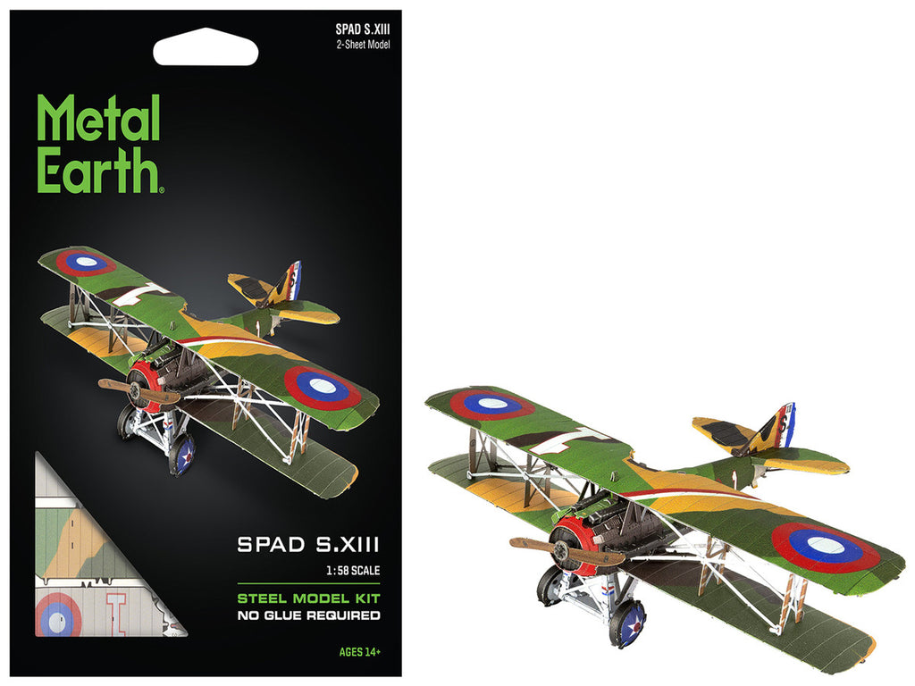 Model Kit SPAD S.XIII Fighter Aircraft "World War I" French Air Force (Moderate Difficulty) Steel Model by Metal Earth-3