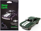 Model Kit 1970 Chevrolet Chevelle SS Green with White Stripes (Challenging Difficulty) Steel Model by Metal Earth-4