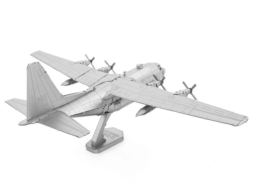 Model Kit Lockheed C-130 Hercules Transport Aircraft "United States Air Force" (Moderate Difficulty) Steel Model by Metal Earth-3