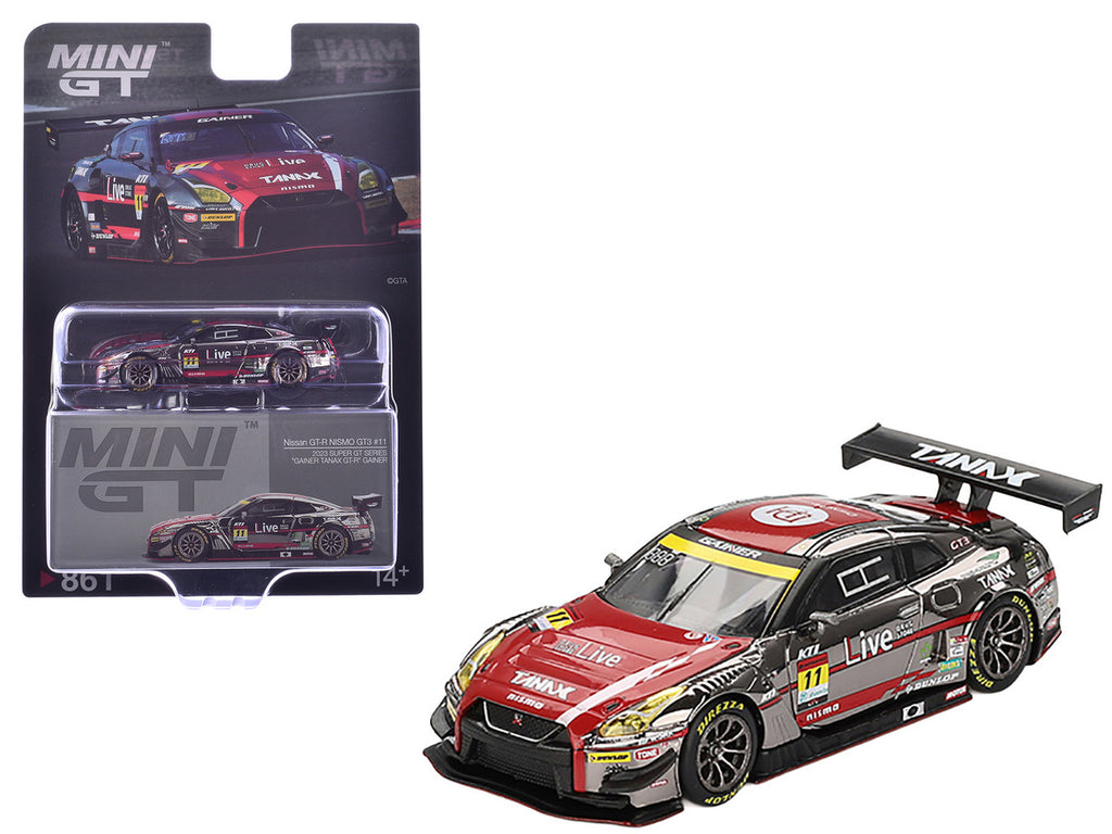 Nissan GT-R NISMO GT3 #11 Ryuichiro Tomita - Keishi Ishikawa - Yusuke Shiotsu "GAINER TANAX" "Super GT Series" (2023) Limited Edition 1/64 Diecast Model Car by Mini GT-2