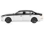 BMW i7 xDrive60 Dravit Alpine White and Black Sapphire Limited Edition 1/64 Diecast Model Car by Mini GT-0