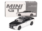 BMW i7 xDrive60 Dravit Alpine White and Black Sapphire Limited Edition 1/64 Diecast Model Car by Mini GT-1