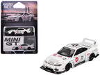 Nissan Silvia (S15) LB-Super Silhouette RHD (Right Hand Drive) #23 "Athlete" White with Graphics Limited Edition 1/64 Diecast Model Car by Mini GT-2