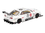 Nissan LB-ER34 Super Silhouette RHD (Right Hand Drive) #23 "ATHLETE - COLLET" White with Graphics Limited Edition 1/64 Diecast Model Car by Mini GT-1