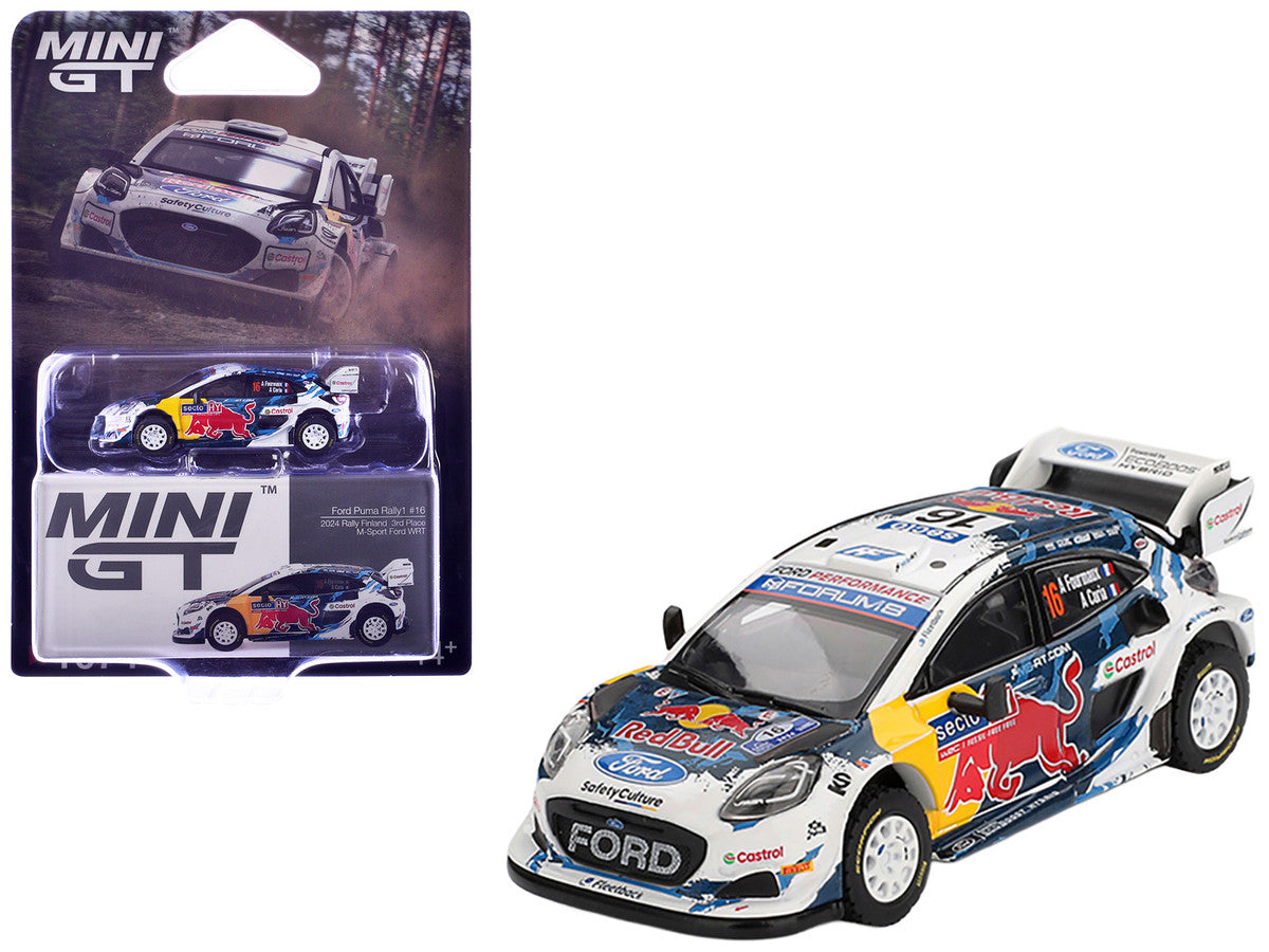Ford Puma Rally1 #16 Adrien Fourmaux - Alexandre Coria "M-Sport Ford WRT" 3rd Place "Rally Finland" (2024) Limited Edition 1/64 Diecast Model Car by Mini GT-3